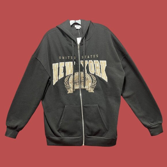 Rue 21 - Men's Long Sleeve Hooded Sweatshirt - Black - Large - Picture 1 of 14